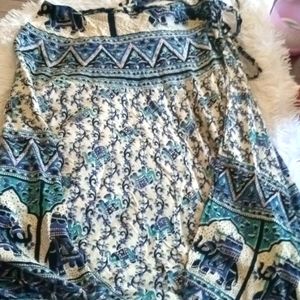 Elephant 100% ALGODON Wrap Around Skirt New!!! From Argentina.